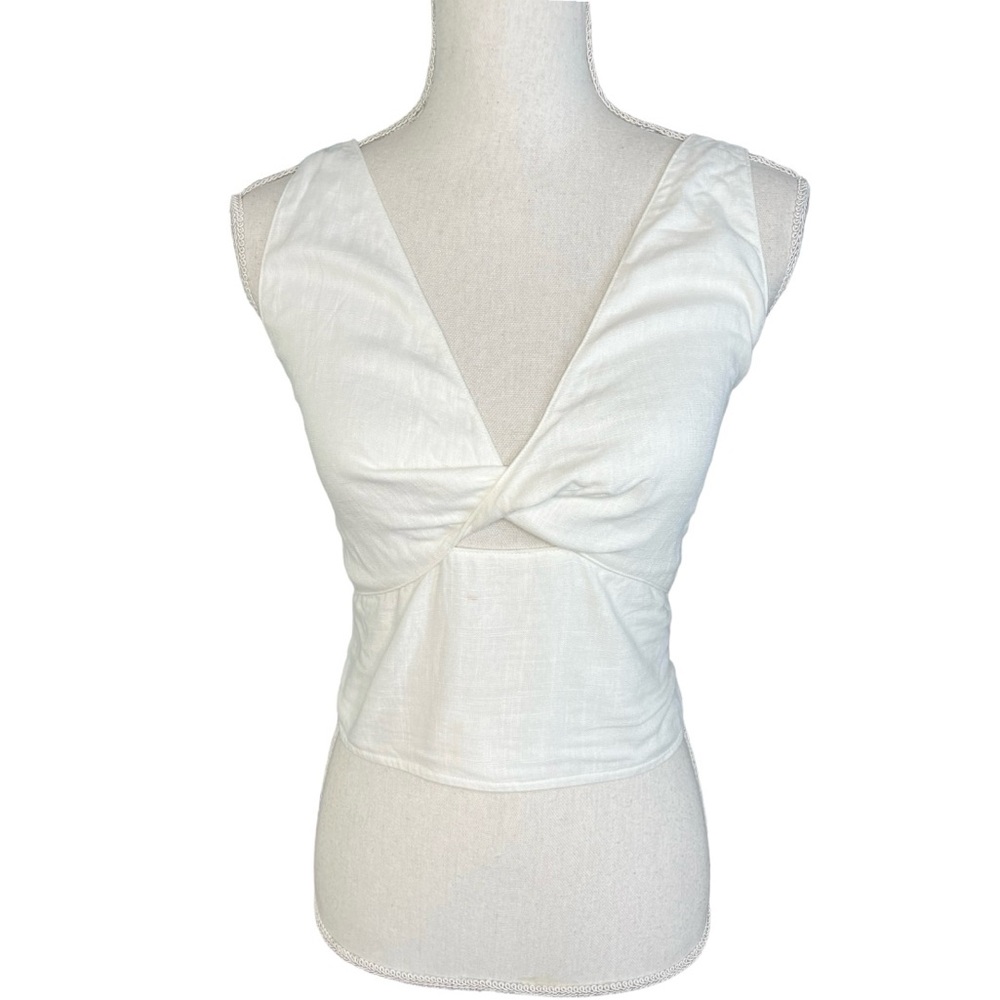 NWT Miami For Francesca’s White Front Tie Top soft girl western coastal …